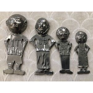 Vintage Metal Decorative Family Handles Measuring Spoons 1/4 1/2 1 tsp & 1 T